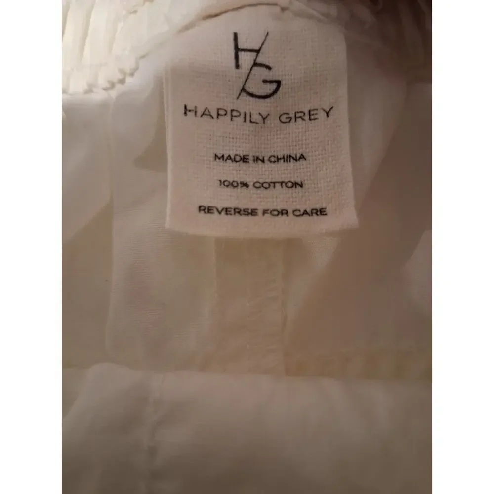 HAPPILY GREY Women's Cotton Cargo Pants Off White Cream Size 7 Utility Baggy Y2K